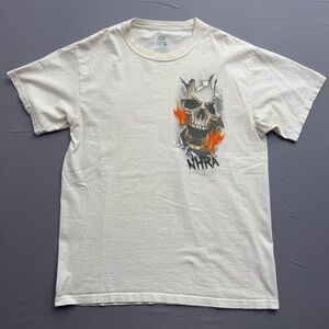 Fruit of the Loom NHRA Racing Nitro Power Skull Graphic T-Shirt White Large